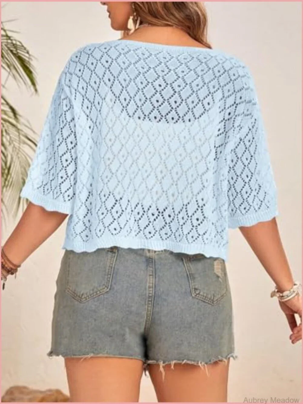 Plus Size Crochet Cardigan Open Front Lightweight Knitwear Beach Cover Up